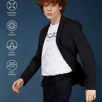 Dark Navy Techno-Line 7 Drop Slim Fit Knitted Sport Jacket