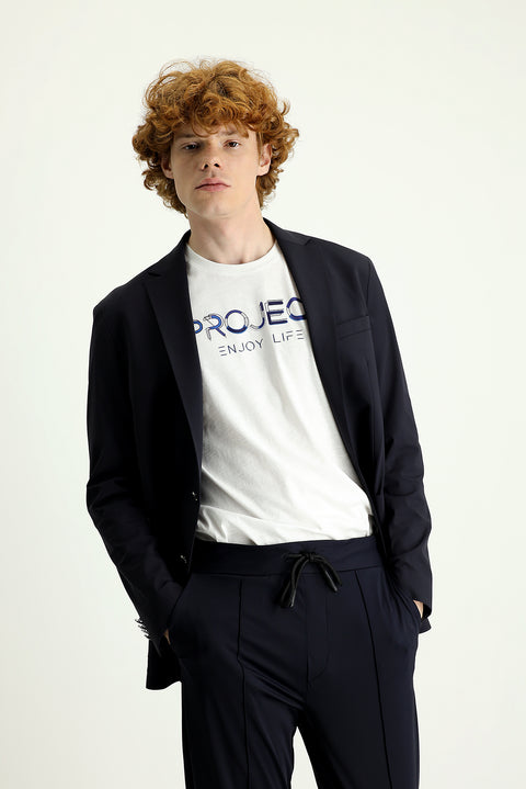 Dark Navy Techno-Line 7 Drop Slim Fit Knitted Sport Jacket