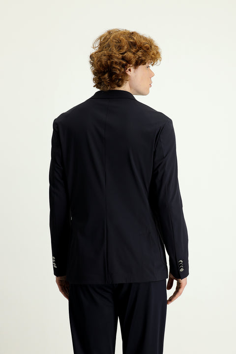 Dark Navy Techno-Line 7 Drop Slim Fit Knitted Sport Jacket