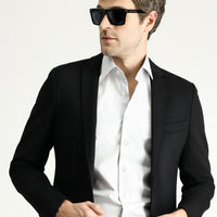 Black 7 Drop Super Slim Fit Extra Narrow Cut Sport Knit Jacket