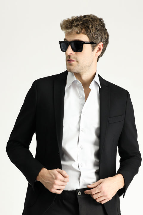 Black 7 Drop Super Slim Fit Extra Narrow Cut Sport Knit Jacket