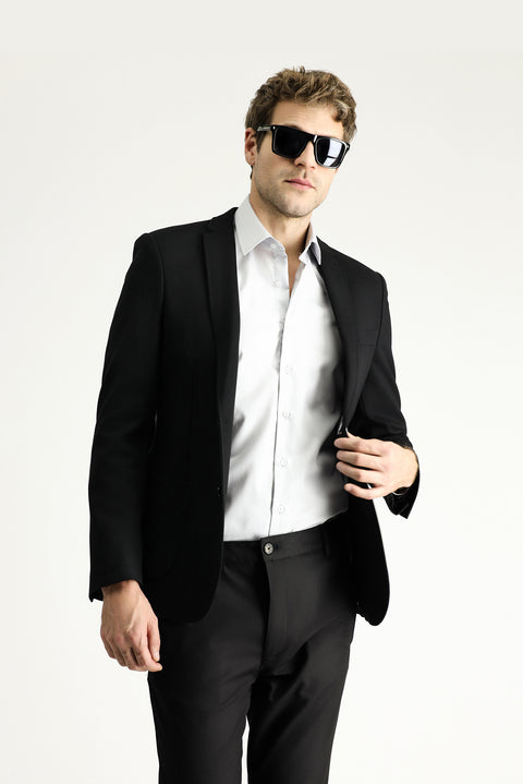 Black 7 Drop Super Slim Fit Extra Narrow Cut Sport Knit Jacket