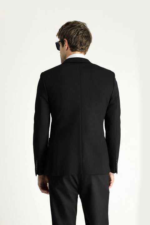 Black 7 Drop Super Slim Fit Extra Narrow Cut Sport Knit Jacket