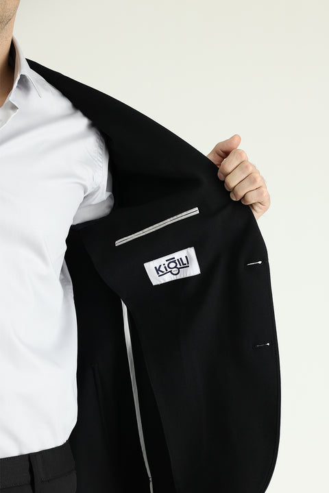 Black 7 Drop Super Slim Fit Extra Narrow Cut Sport Knit Jacket