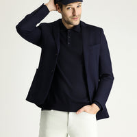 Dark Navy 7 Drop Super Slim Fit Extra Narrow Cut Sport Knit Jacket