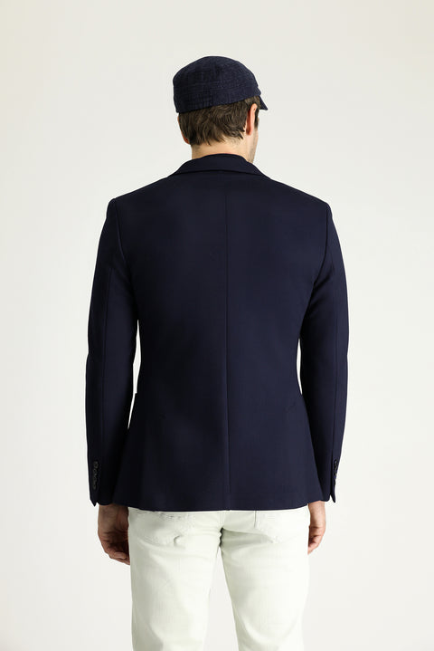 Dark Navy 7 Drop Super Slim Fit Extra Narrow Cut Sport Knit Jacket