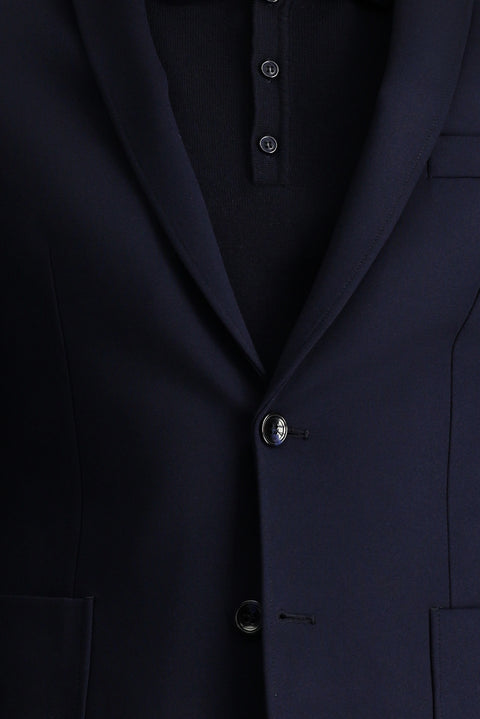 Dark Navy 7 Drop Super Slim Fit Extra Narrow Cut Sport Knit Jacket