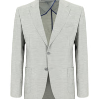 Medium Grey 7 Drop Super Slim Fit Extra Narrow Cut Sport Linen Blend Jacket