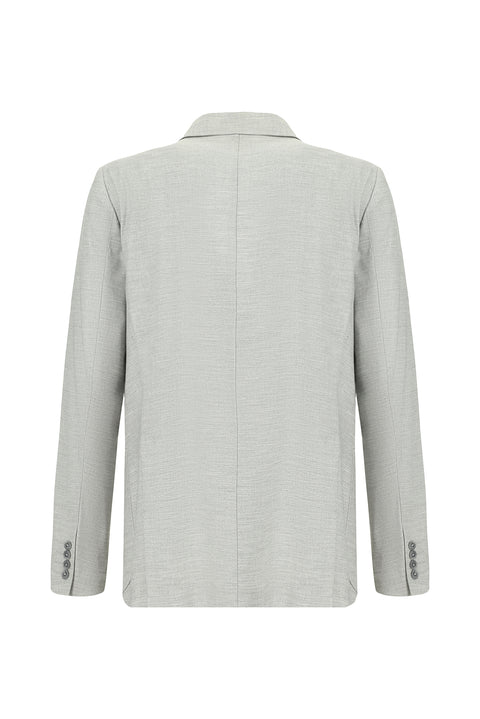 Medium Grey 7 Drop Super Slim Fit Extra Narrow Cut Sport Linen Blend Jacket