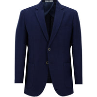Light Navy 8 Drop Muscle Fit Long Athletic Cut Sport Linen Blend Wool Jacket
