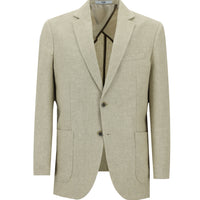 Light Beige 6 Drop Regular Fit Sport Linen Blend Wool Jacket