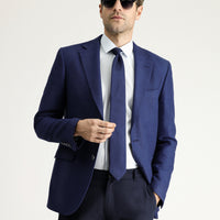 Light Navy Blue 8 Drop Muscle Fit Long Athletic Cut Classic Jacket