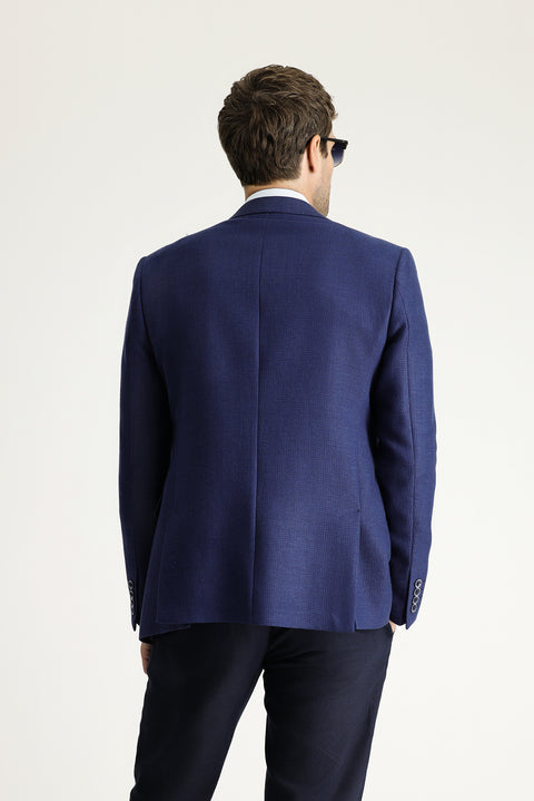 Light Navy Blue 8 Drop Muscle Fit Long Athletic Cut Classic Jacket