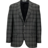 Dark Gray 4-Drop Relaxed Fit Plaid Jacket