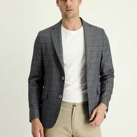 Medium Brown 4 Drop Relaxed Fit Plaid Sport Jacket