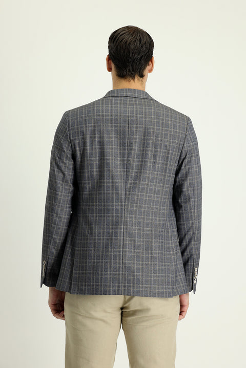 Medium Brown 4 Drop Relaxed Fit Plaid Sport Jacket