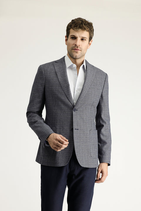 Açık Lacivert 7 Drop Slim Fit Dar Kesim Ceket