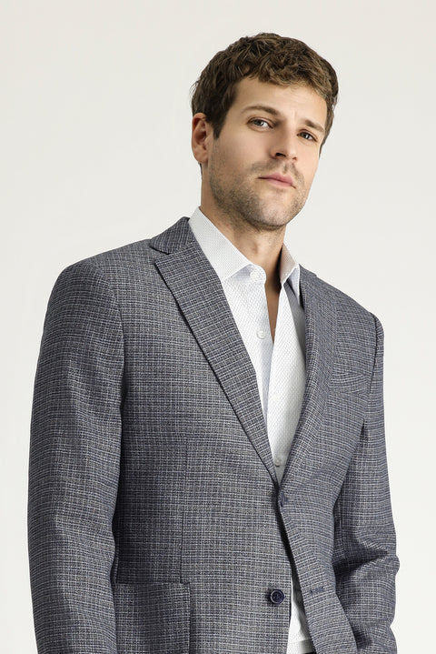 Açık Lacivert 7 Drop Slim Fit Dar Kesim Ceket