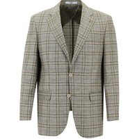 Medium Mink 4 Drop Relaxed Fit Plaid Linen Jacket