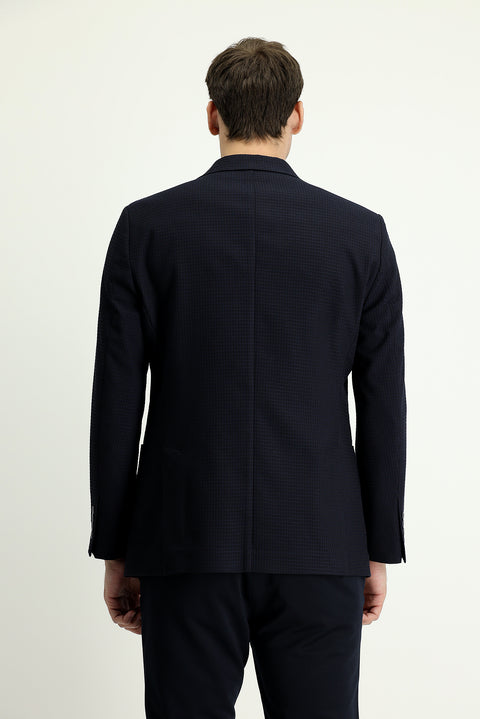 Dark Navy 6 Drop Regular Fit Classic Plaid Jacket