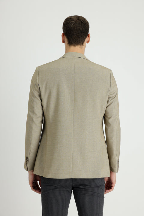 Medium Beige 6 Drop Regular Fit Classic Jacket