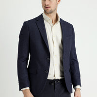 Dark Navy 7 Drop Slim Fit Classic Patterned Jacket
