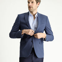 Medium Navy 6 Drop Regular Fit Standard Cut Patterned Waffle Jacket