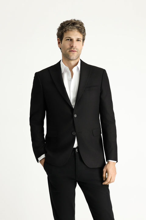 Black 7 Drop Slim Fit Classic Patterned Jacket