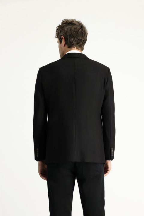 Black 8 Drop Muscle Fit Long Athletic Cut Classic Patterned Jacket