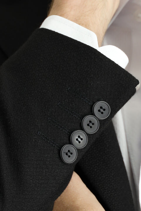 Black 7 Drop Slim Fit Classic Patterned Jacket