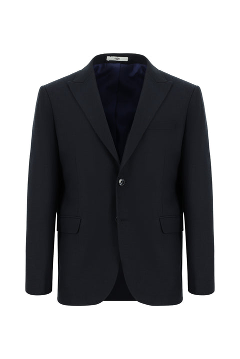 Dark Navy 6 Drop Regular Fit Classic Patterned Jacket