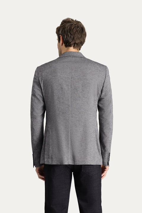 Black 8 Drop Muscle Fit Long Athletic Cut Classic Patterned Jacket