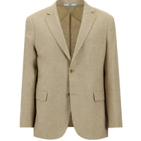 Medium Beige 4-Drop Relaxed Fit Patterned Cotton Linen Blend Jacket