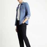 Black Slim Fit Narrow Cut Denim Look Lycra Trousers