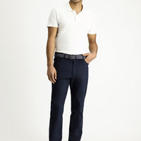 Mid-Indigo Slim Fit Narrow Cut Denim Look Stretch Trousers