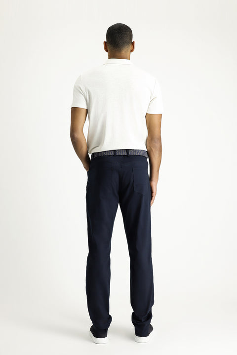 Mid-Indigo Slim Fit Narrow Cut Denim Look Stretch Trousers