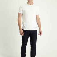 Dark Navy Regular Fit Standard Cut Lycra Denim Look Trousers