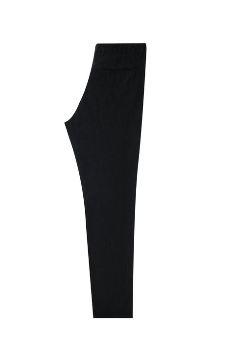 Siyah Regular Fit Standart Kesim Likralı Denim Look Pantolon