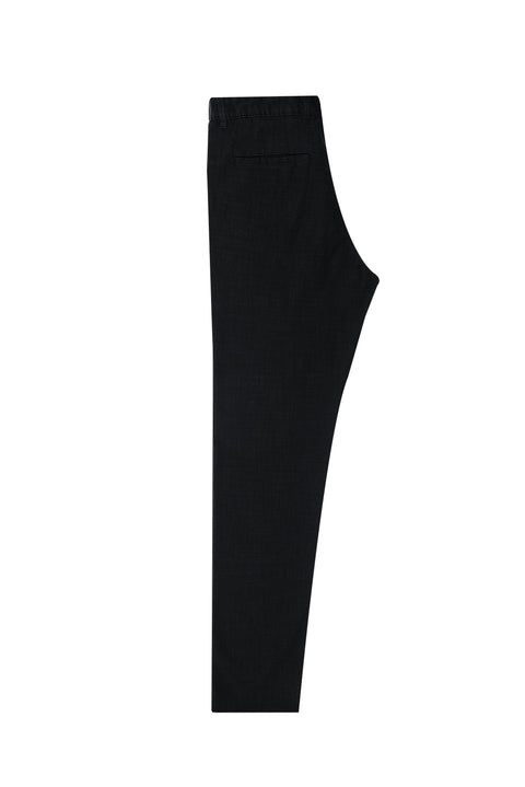 Siyah Regular Fit Standart Kesim Likralı Denim Look Pantolon