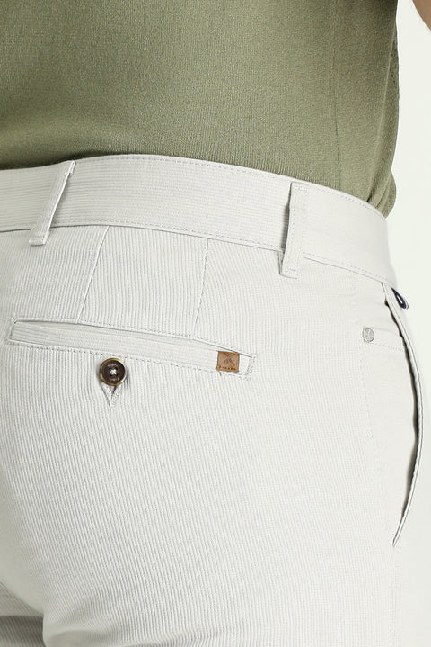 Stone Regular Fit Standard Cut Cotton Canvas / Chino Trousers