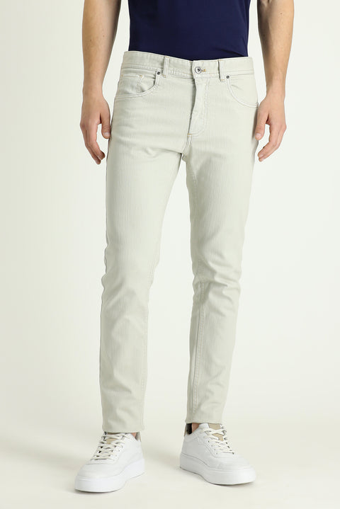 Ekru Slim Fit Dar Kesim Likralı Kanvas / Chino Pantolon