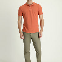 Light Khaki Regular Fit Standard Cut Stretchy Canvas / Chino Trousers