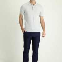Mid Indigo Regular Fit Standard Cut Stretch Denim Look Trousers