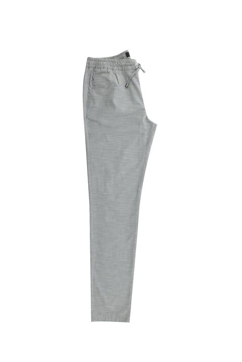 Mid-Smoked Slim Fit Skinny Elasticated Waist Drawstring Patterned Lycra Trousers