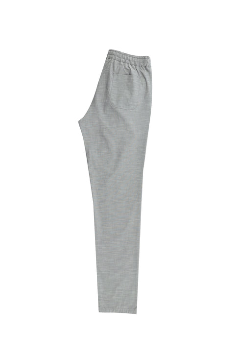 Mid-Smoked Slim Fit Skinny Elasticated Waist Drawstring Patterned Lycra Trousers