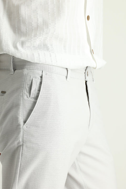 Taş Slim Fit Dar Kesim Desenli Likralı Kanvas / Chino Pantolon