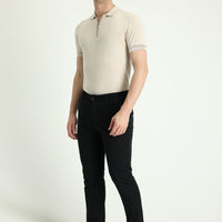 Black Slim Fit Stretchy Canvas / Chino Trousers