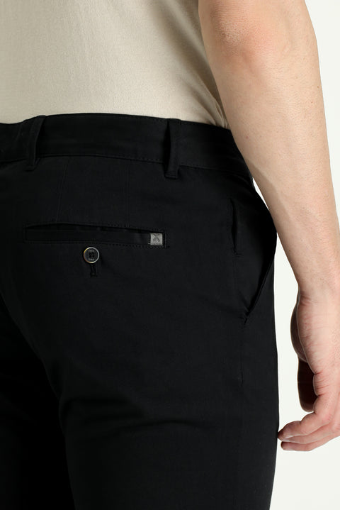 Black Slim Fit Stretchy Canvas / Chino Trousers