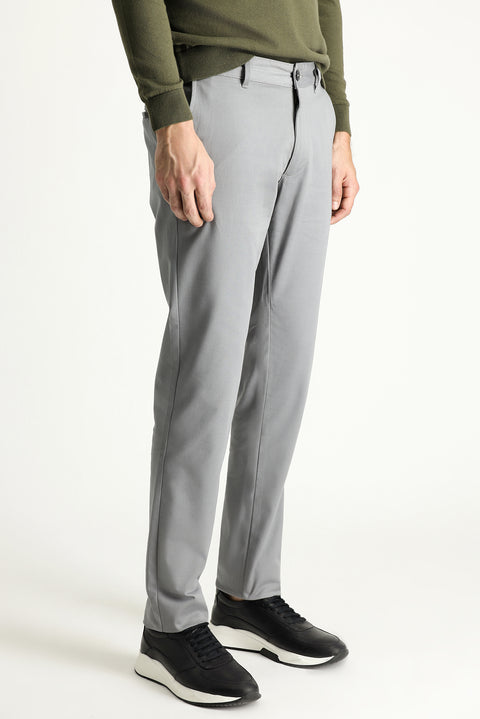 Medium Grey Slim Fit Stretch Canvas / Chino Trousers