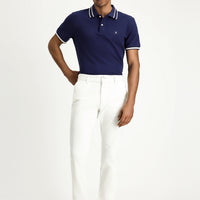 White Slim Fit Stretch Canvas / Chino Trousers